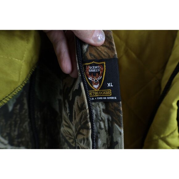 Vintage 90s Mens XL Distressed Quilted Realtree Camouflage Hooded Jacket AS IS - Picture 9 of 16